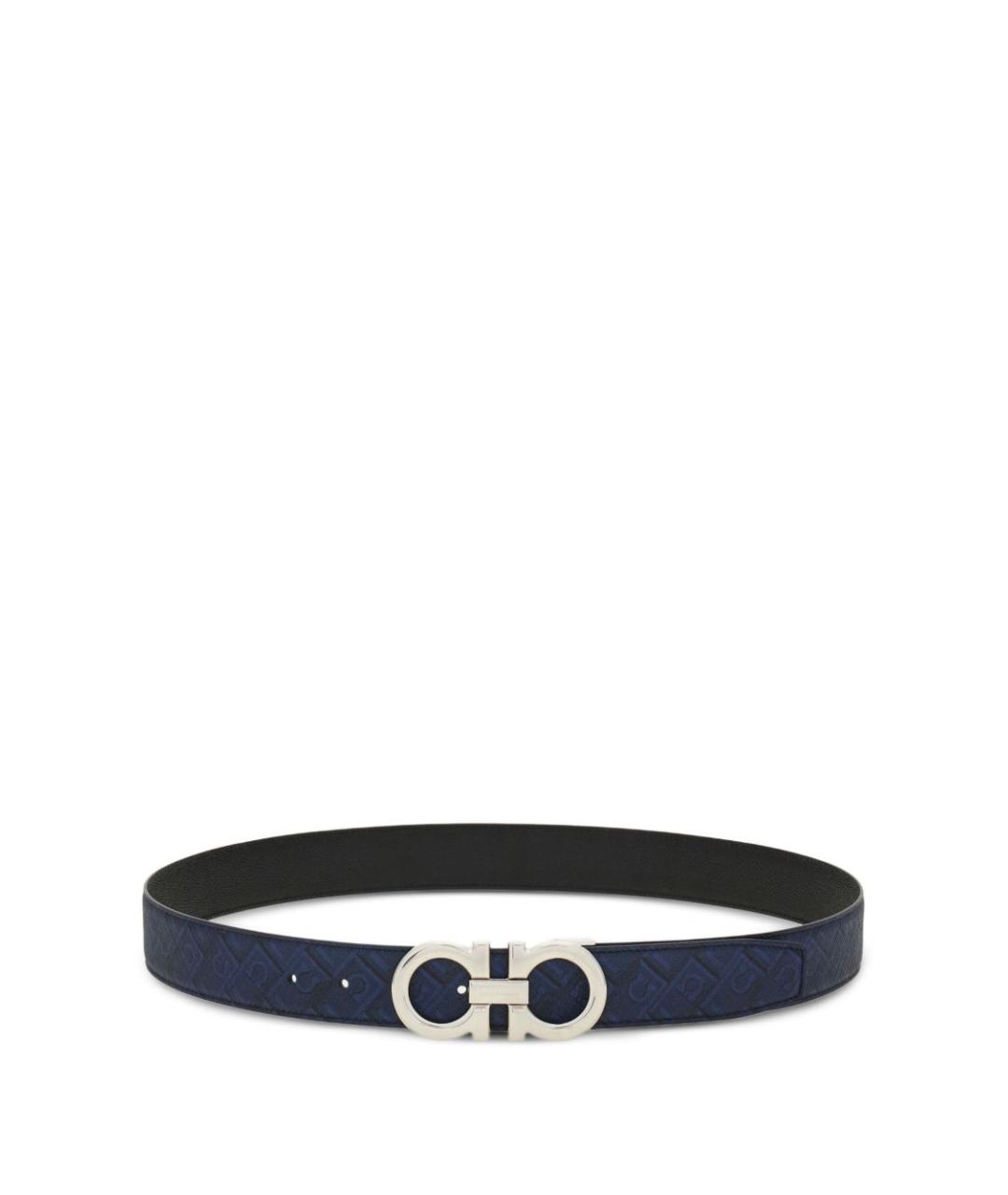 FERRAGAMO Синий кожаный ремень, фото 1