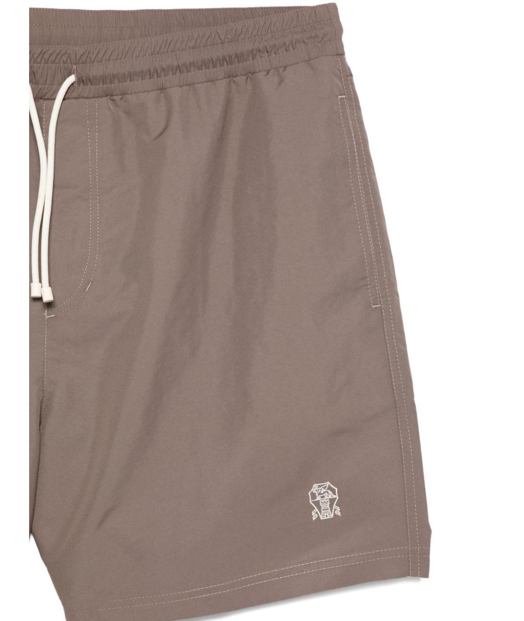 BRUNELLO CUCINELLI Коричневые полиэстеровые плавки, фото 2