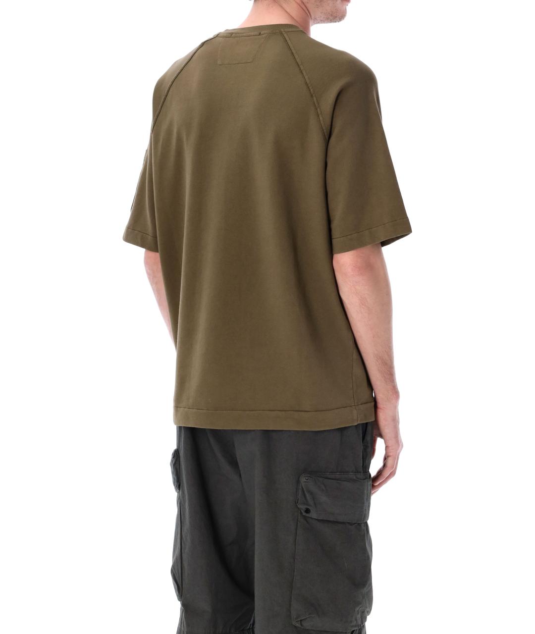 CP COMPANY Зеленая хлопковая футболка, фото 2