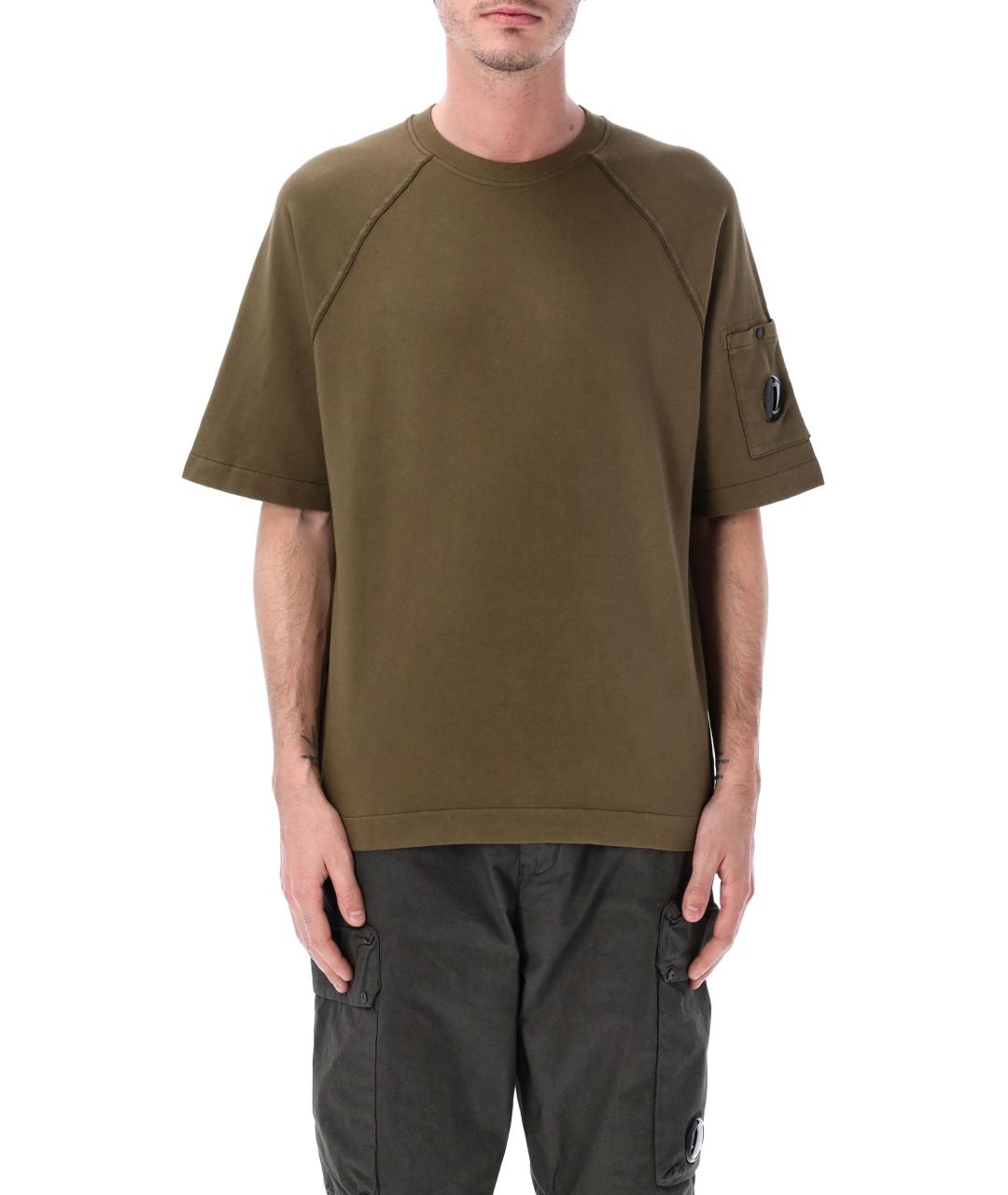 CP COMPANY Зеленая хлопковая футболка, фото 1