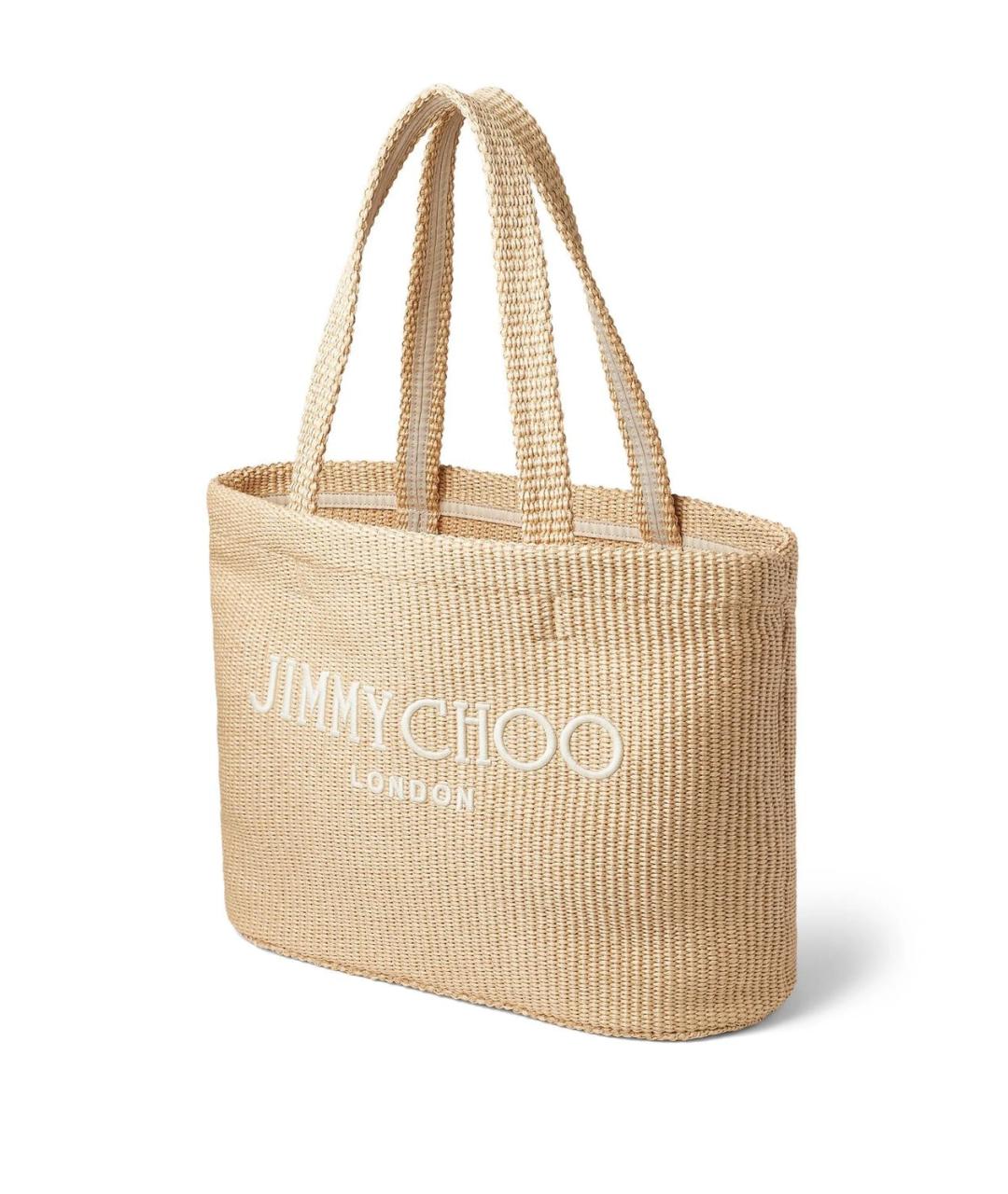 JIMMY CHOO Бежевая пелетеная сумка тоут, фото 2