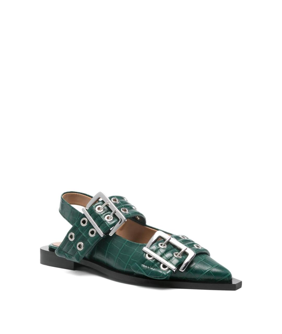 GANNI Зеленые балетки, фото 3