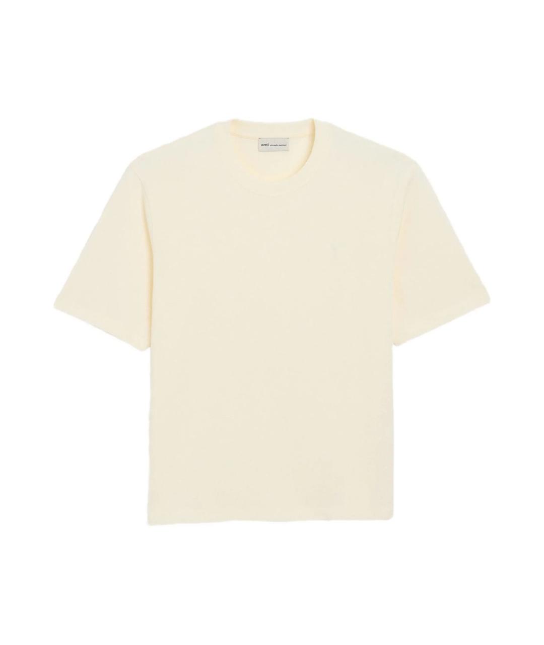 Ami Paris Бежевая хлопковая футболка, фото 1