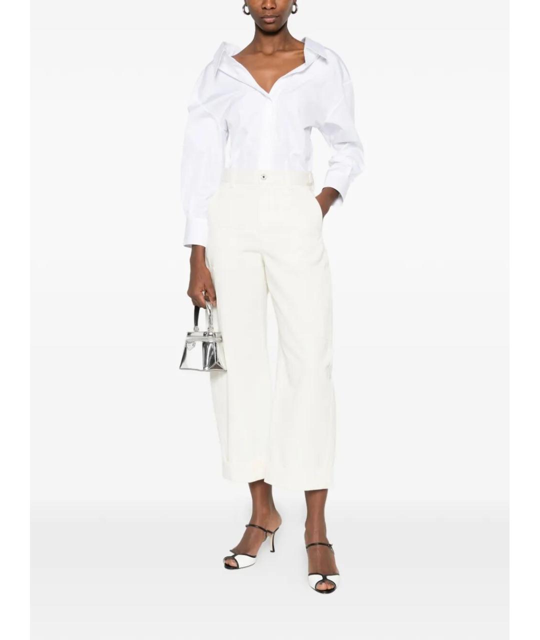 GIVENCHY Белые хлопковые прямые брюки, фото 4