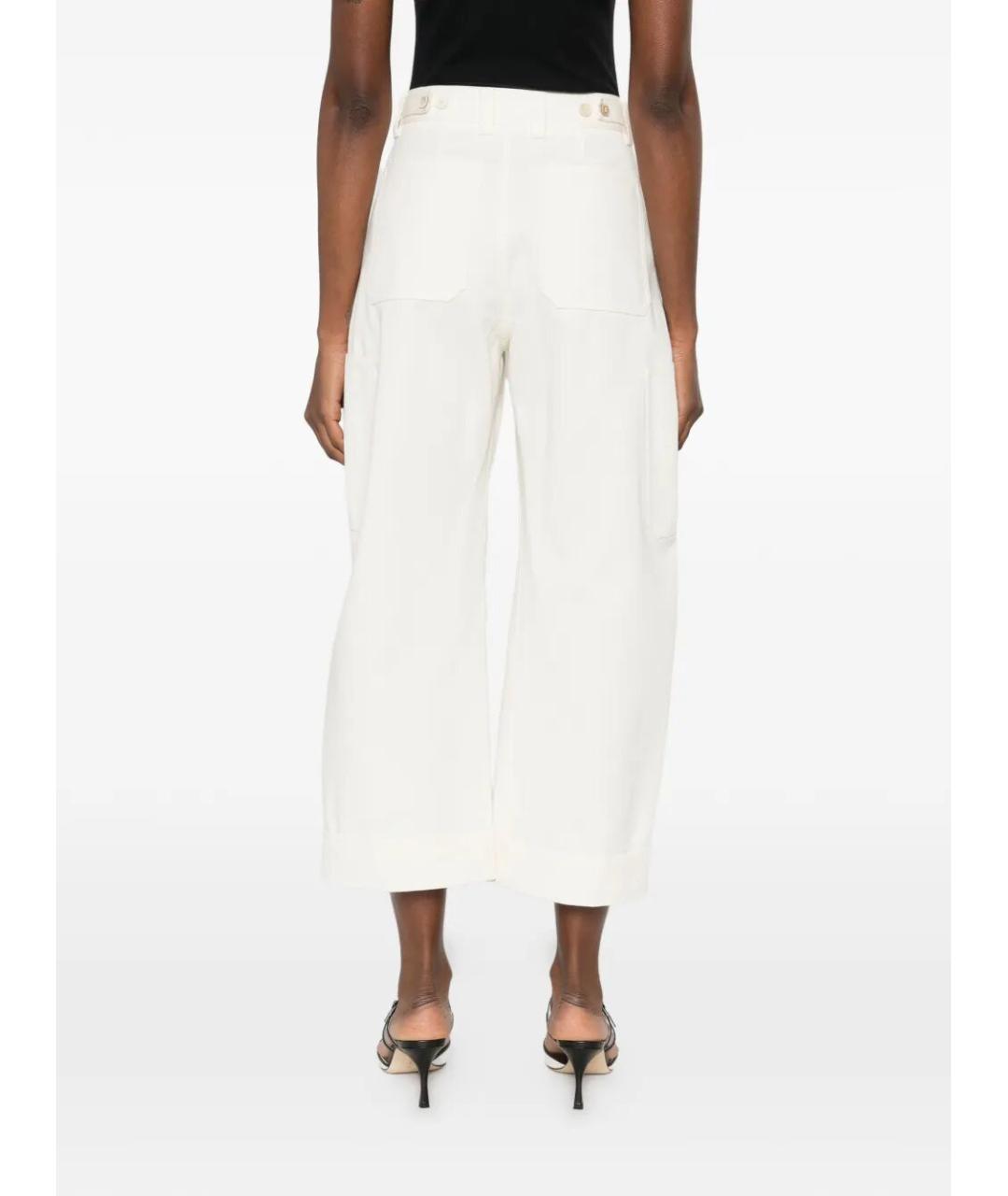 GIVENCHY Белые хлопковые прямые брюки, фото 3