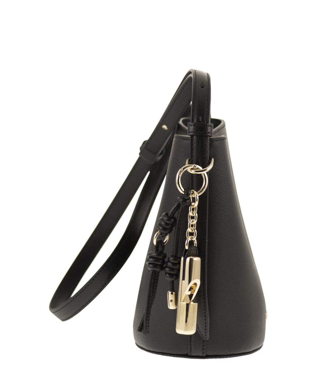 FURLA Черная кожаная сумка через плечо, фото 3