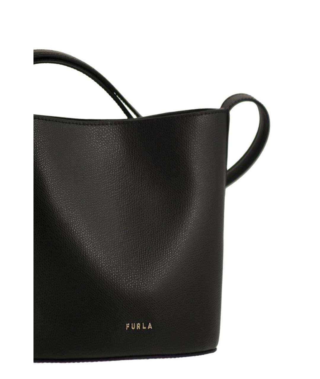 FURLA Черная кожаная сумка через плечо, фото 5