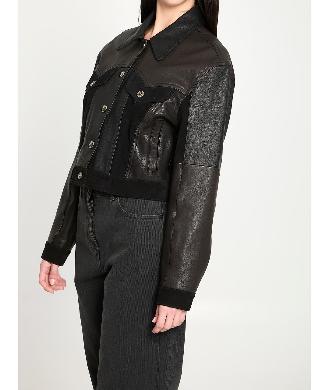 VERSACE Коричневая кожаная куртка, фото 2