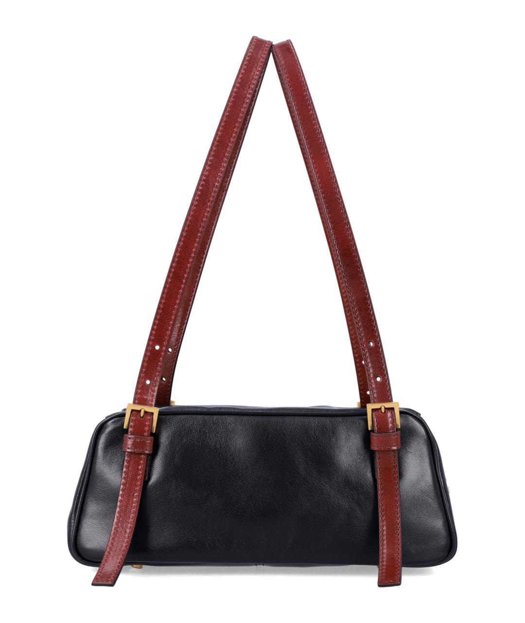 VERSACE Черная кожаная сумка с короткими ручками, фото 3