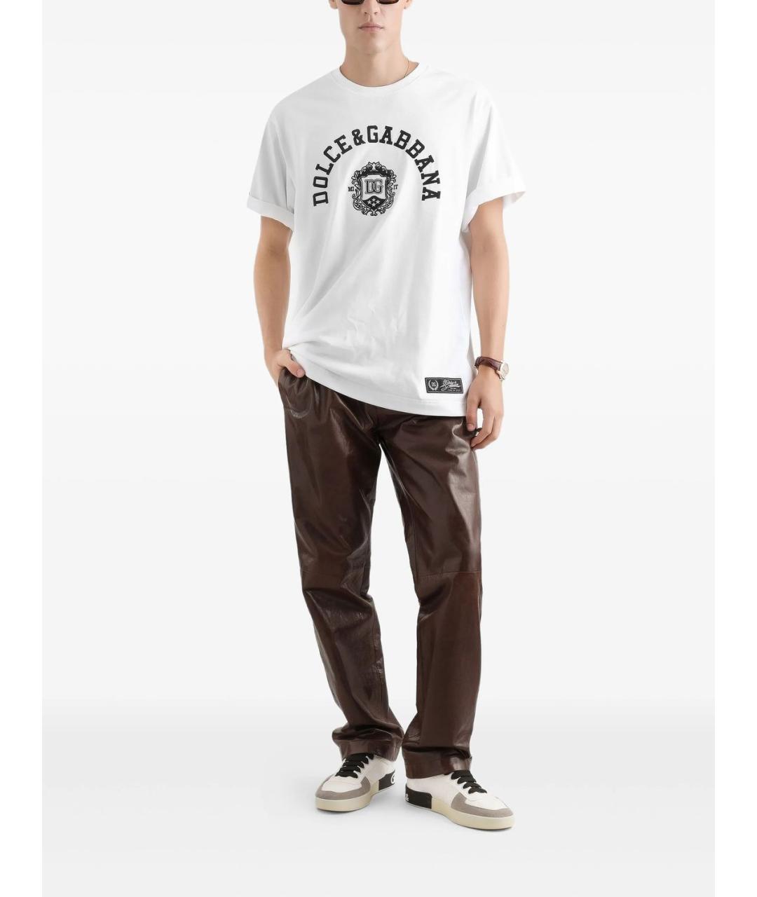 DOLCE&GABBANA Белая хлопковая футболка, фото 5