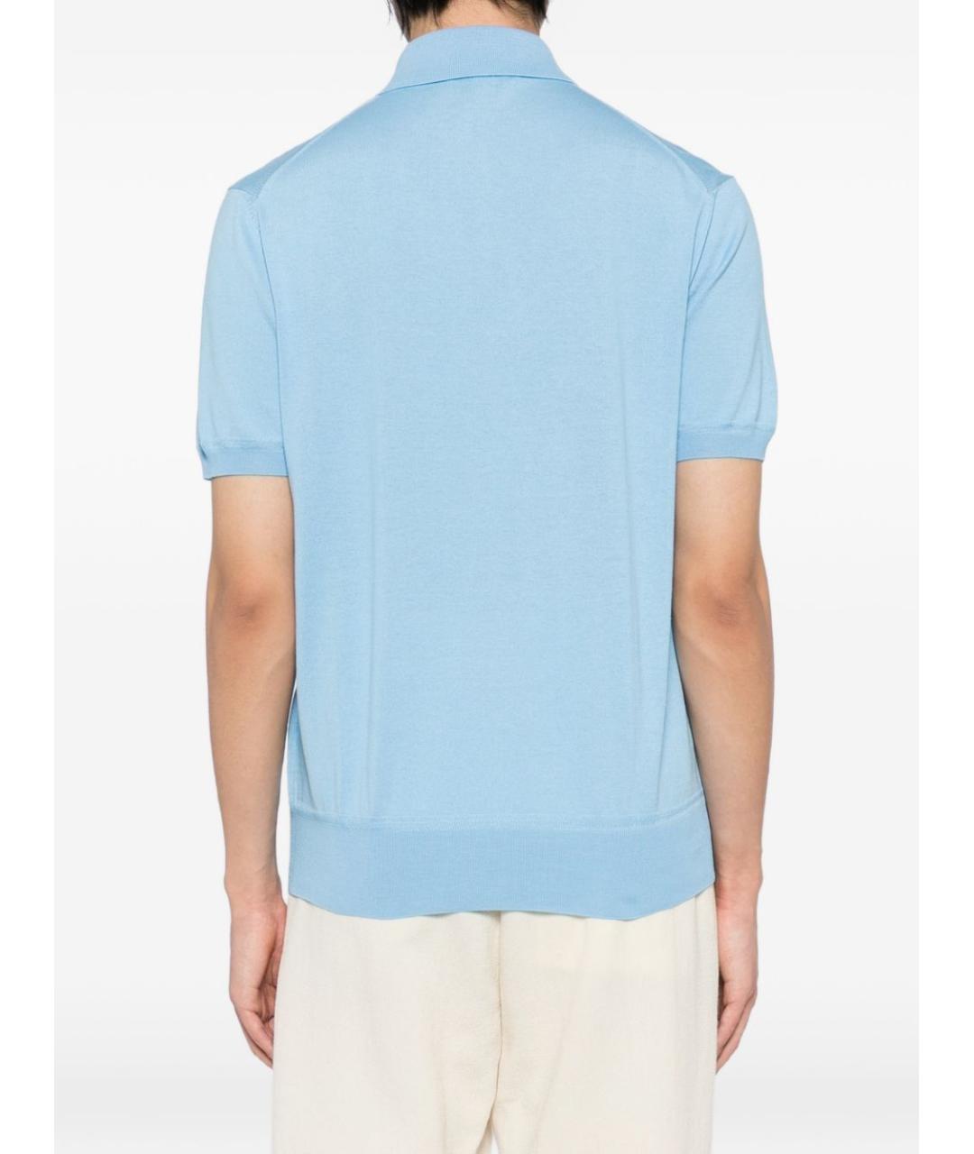 TOM FORD Голубое хлопковое поло с коротким рукавом, фото 5