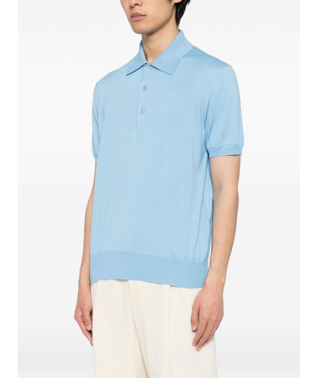 TOM FORD Голубое хлопковое поло с коротким рукавом, фото 3