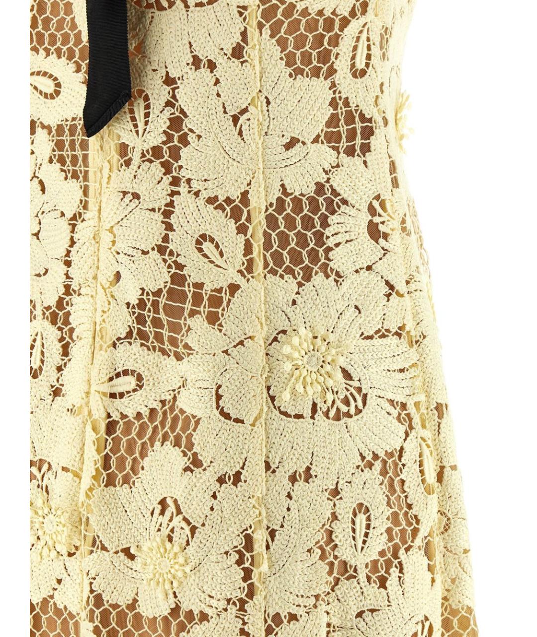 SELF-PORTRAIT Желтое полиэстеровое повседневное платье, фото 3