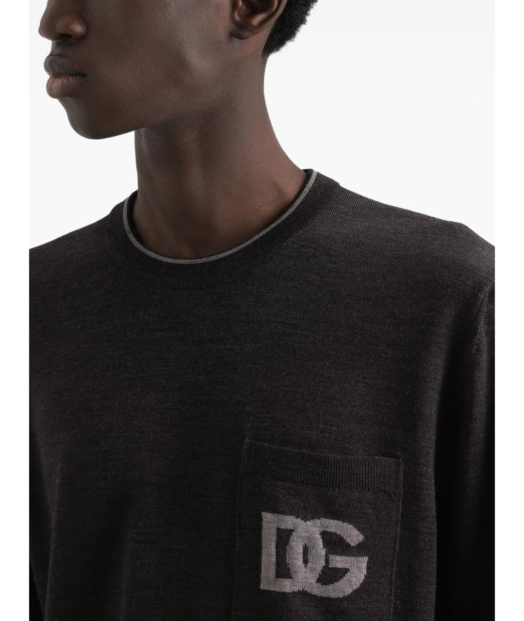 DOLCE&GABBANA Серый шерстяной джемпер / свитер, фото 5