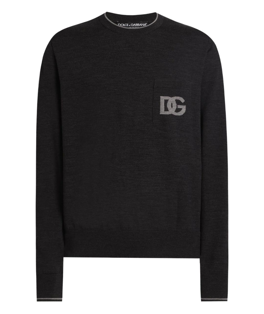 DOLCE&GABBANA Серый шерстяной джемпер / свитер, фото 1