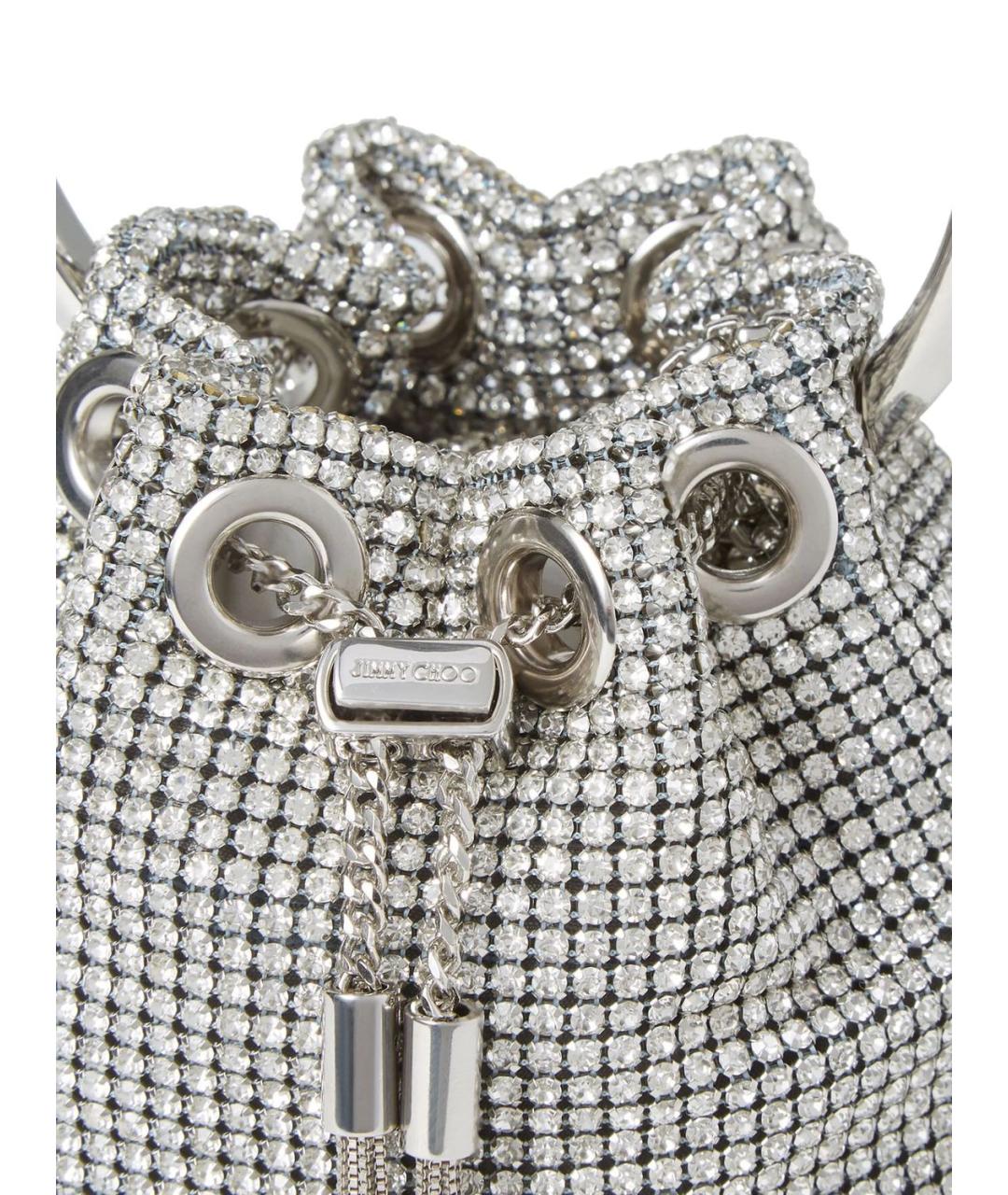 JIMMY CHOO Серебряная сумка с короткими ручками, фото 4