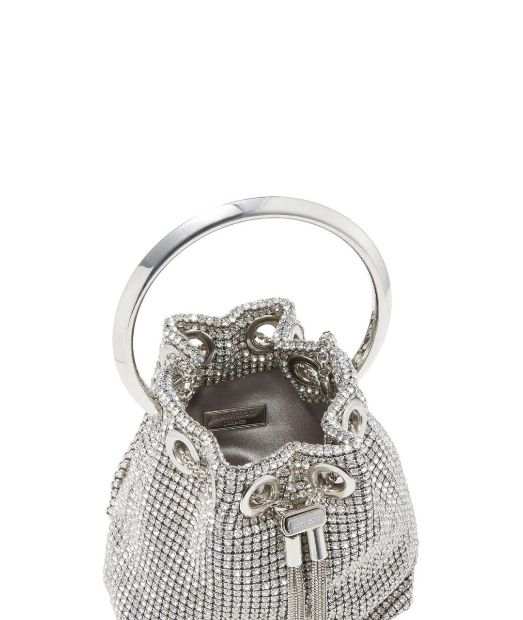 JIMMY CHOO Серебряная сумка с короткими ручками, фото 3