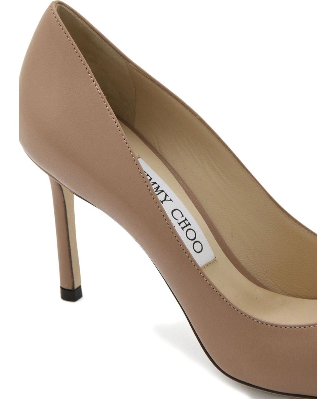 JIMMY CHOO Бежевые кожаные туфли, фото 4