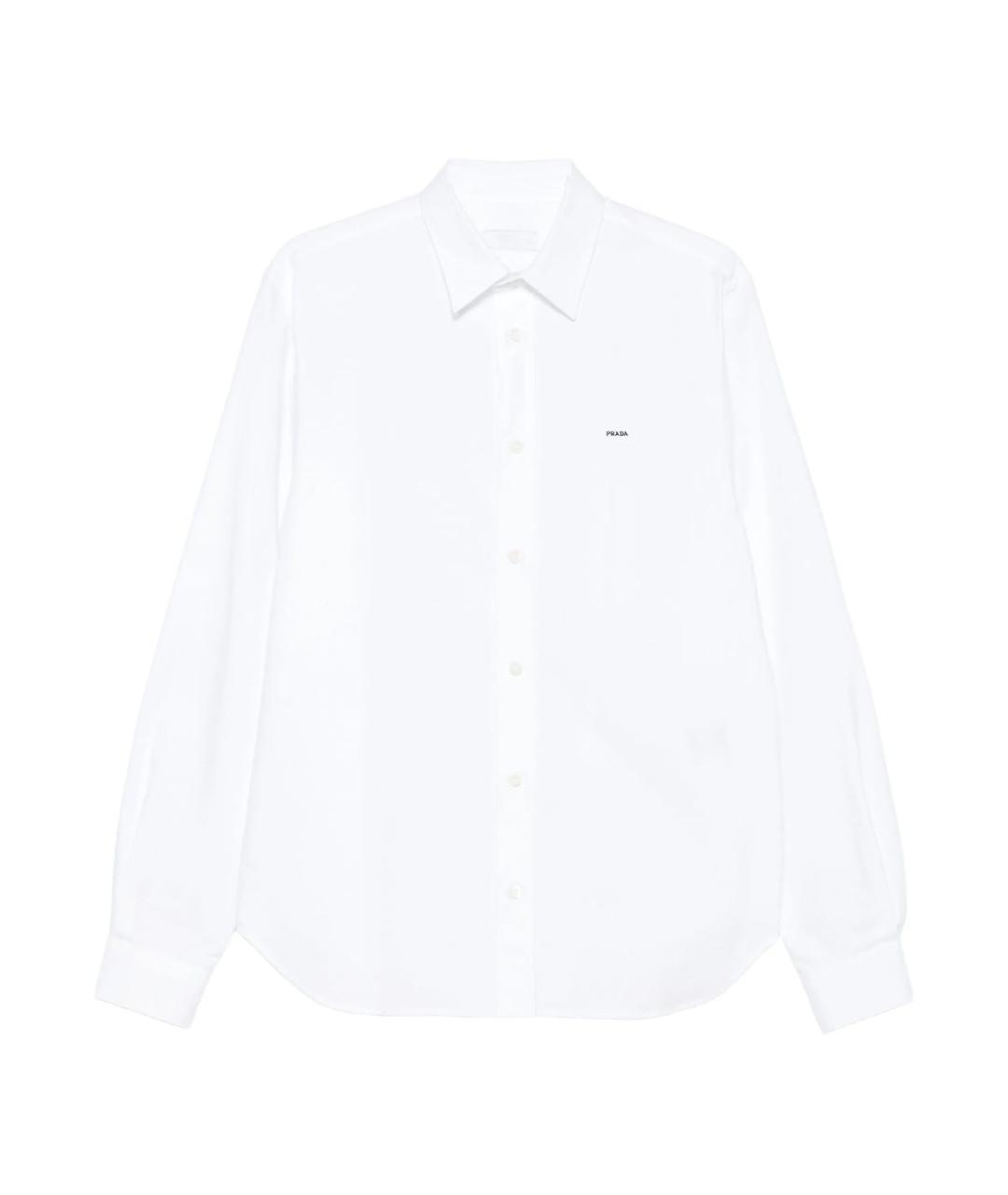 PRADA Белая хлопковая классическая рубашка, фото 1