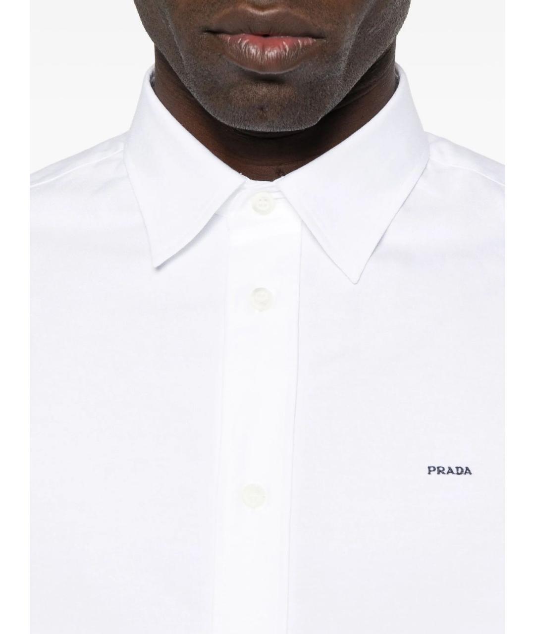 PRADA Белая хлопковая классическая рубашка, фото 3