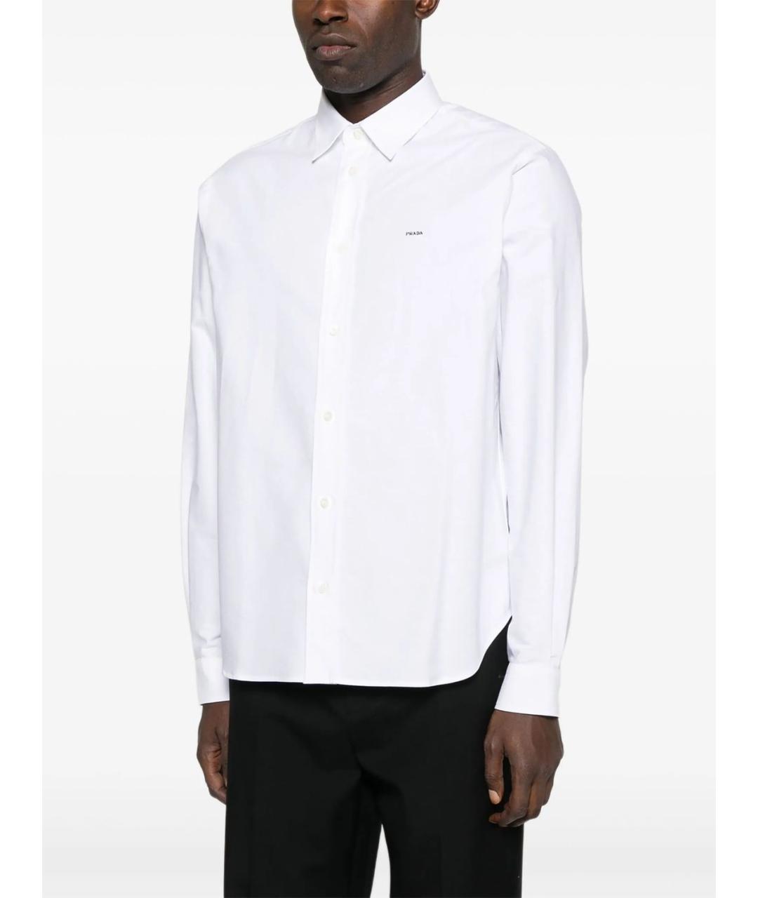 PRADA Белая хлопковая классическая рубашка, фото 5