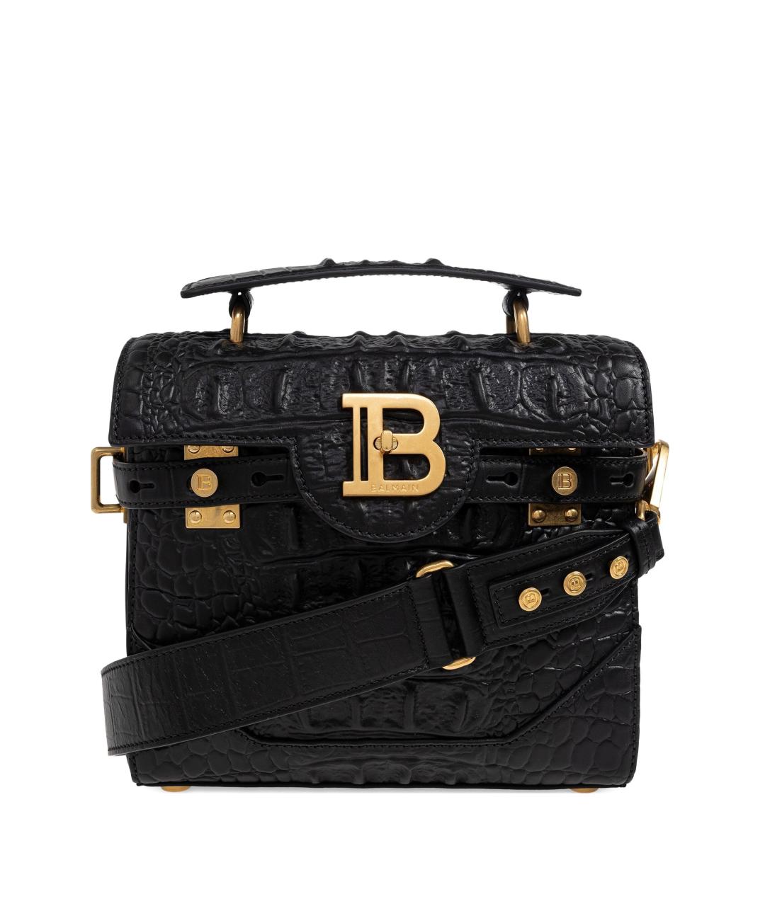 BALMAIN Черная кожаная сумка через плечо, фото 1