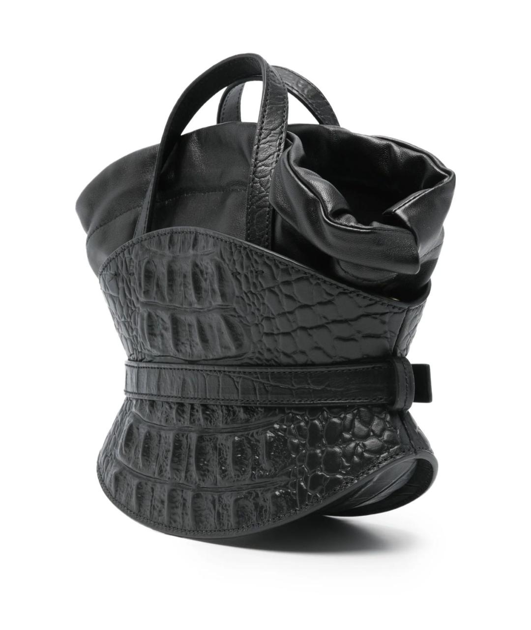 BALMAIN Черная кожаная сумка с короткими ручками, фото 5