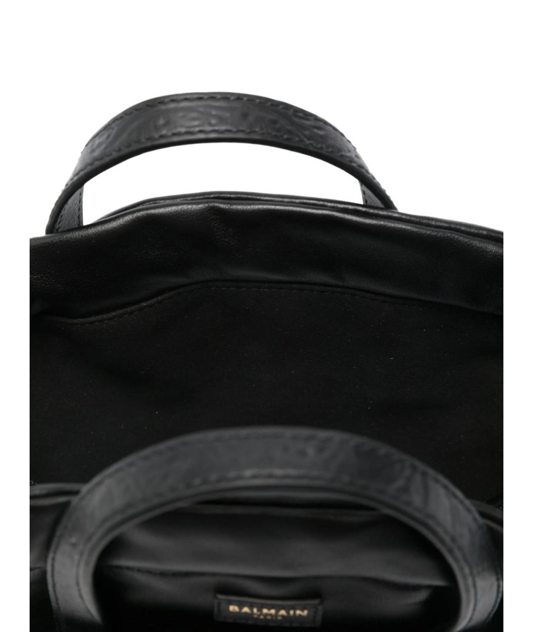 BALMAIN Черная кожаная сумка с короткими ручками, фото 3