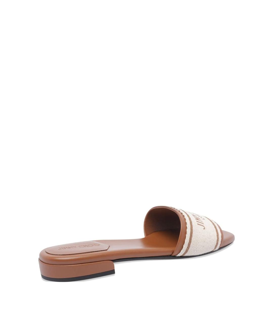 JIMMY CHOO Бежевые текстильные шлепанцы, фото 2
