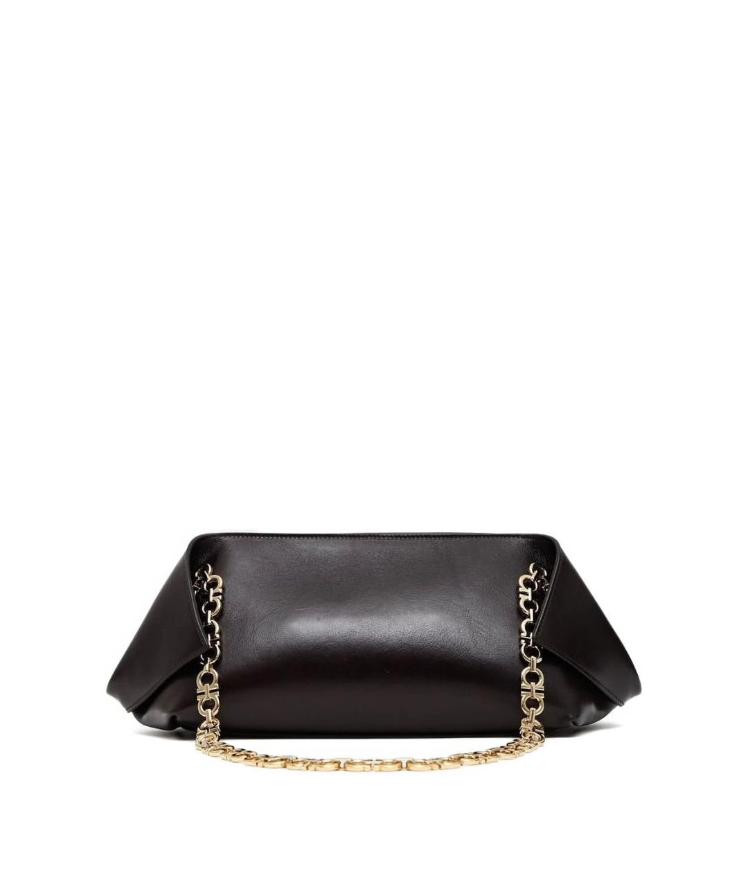 FERRAGAMO Черная кожаная сумка тоут, фото 2