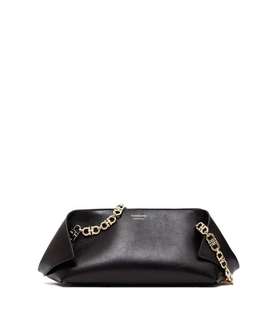 FERRAGAMO Черная кожаная сумка тоут, фото 1