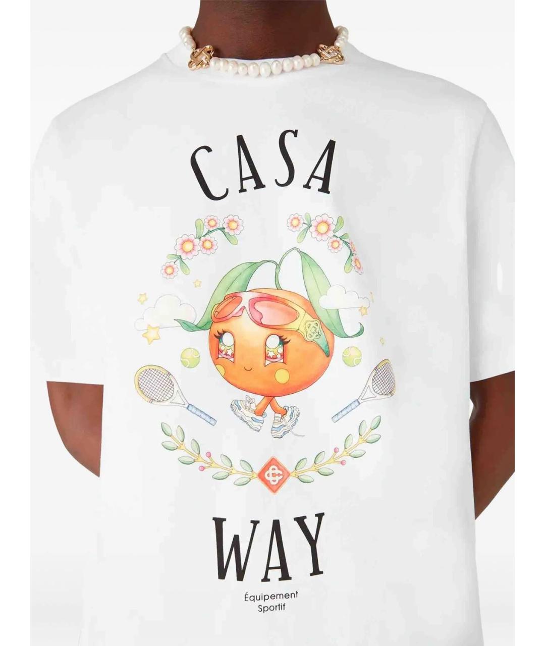 CASABLANCA Белая хлопковая футболка, фото 2