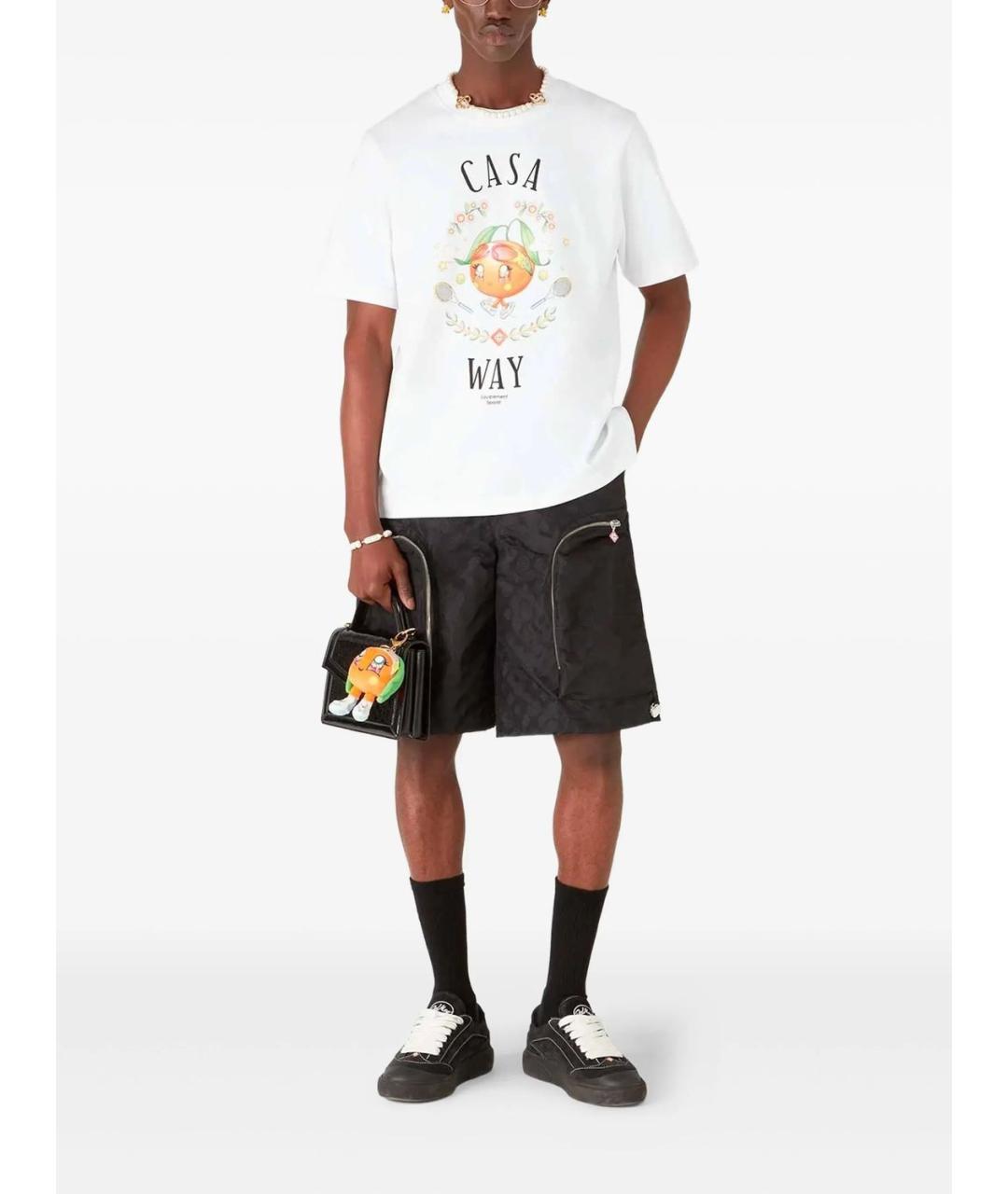 CASABLANCA Белая хлопковая футболка, фото 3