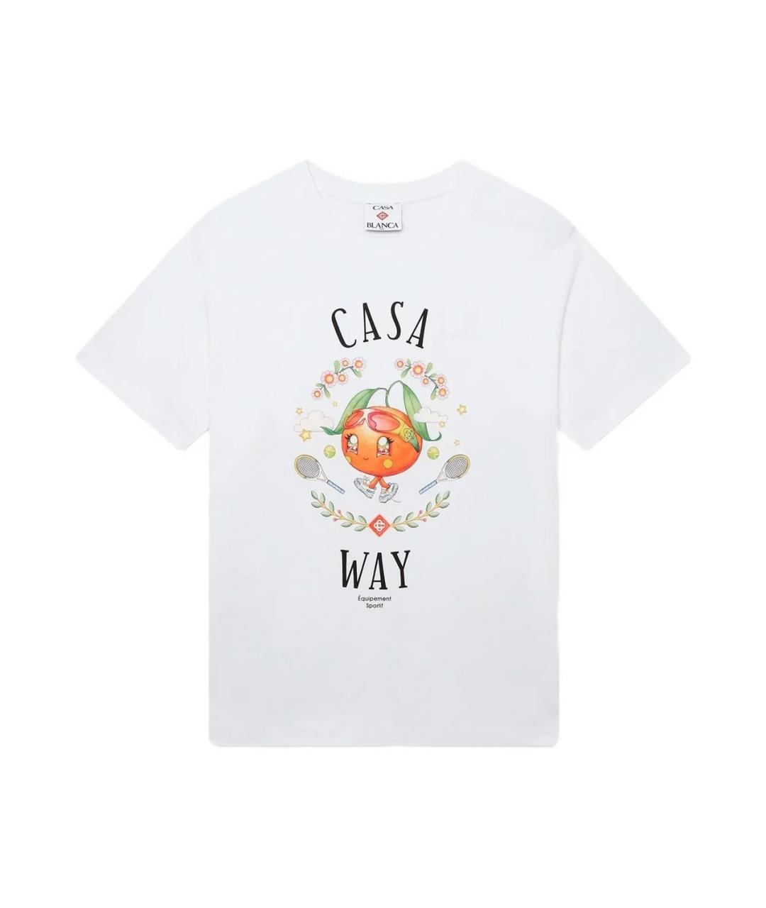 CASABLANCA Белая хлопковая футболка, фото 1