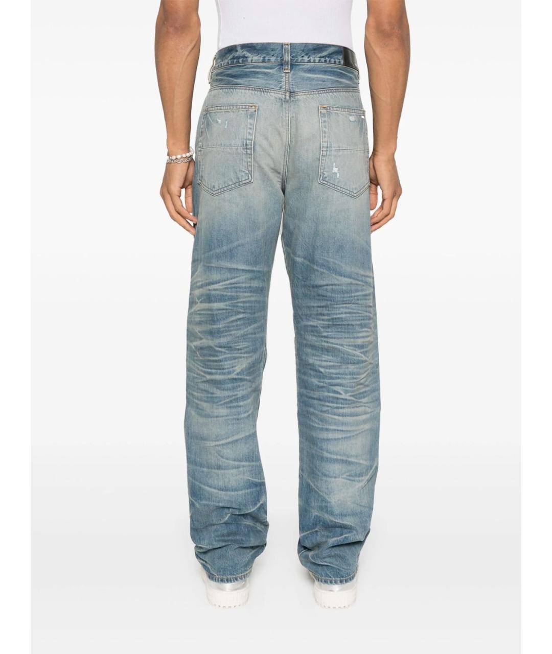 AMIRI Голубые хлопковые прямые джинсы, фото 4