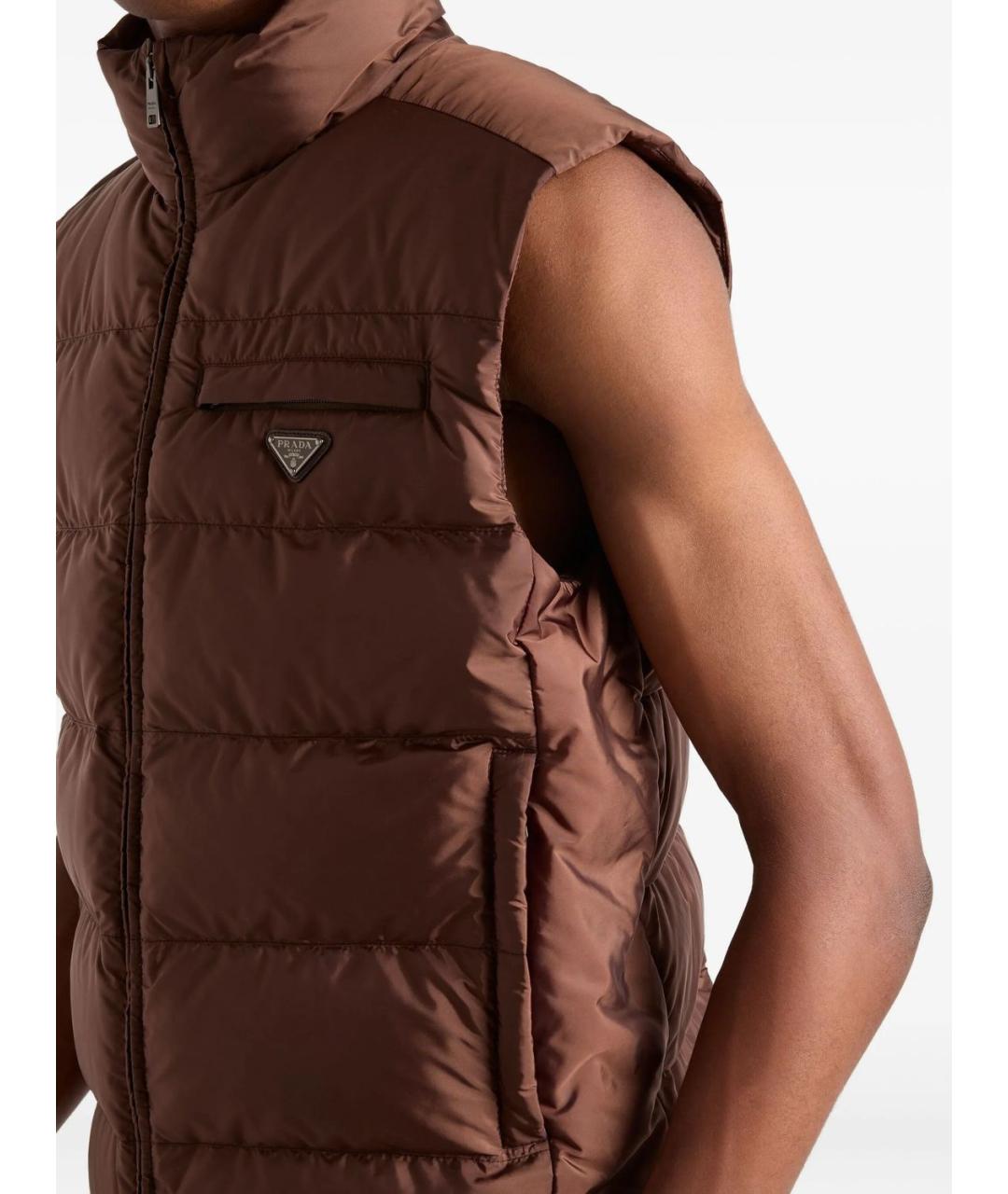 PRADA Коричневый полиамидовый жилет, фото 4