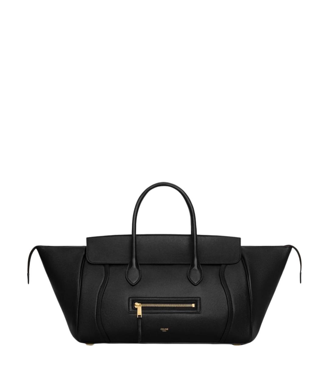 CELINE Черная кожаная сумка с короткими ручками, фото 1