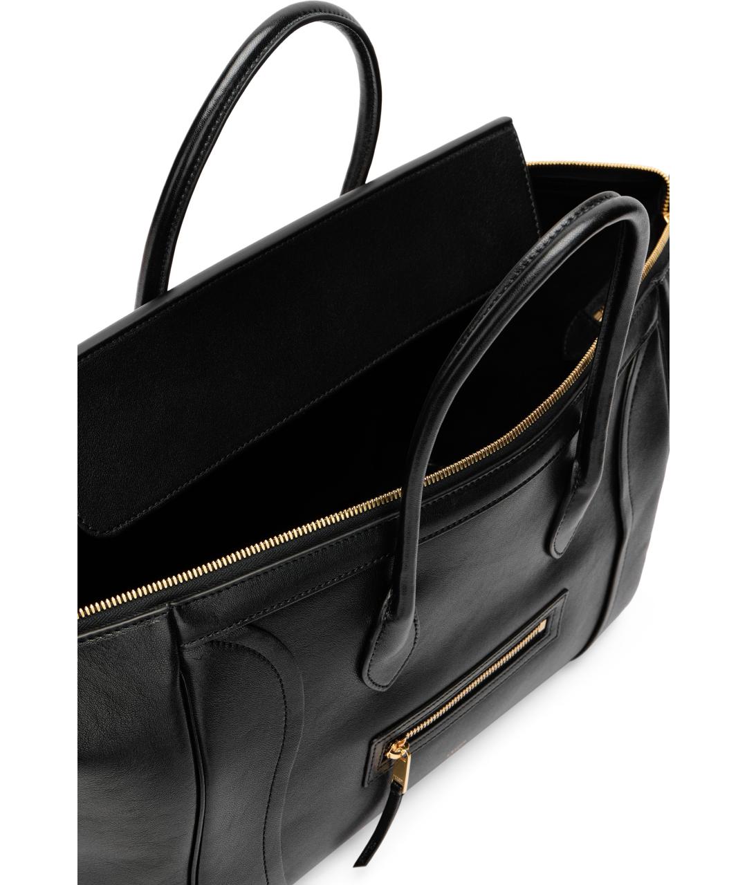 CELINE Черная кожаная сумка с короткими ручками, фото 5