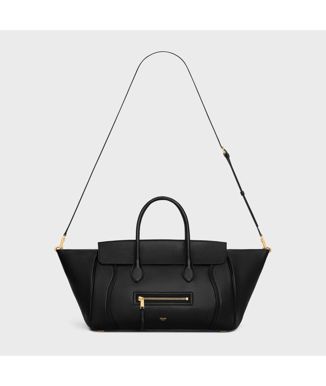 CELINE Черная кожаная сумка с короткими ручками, фото 4