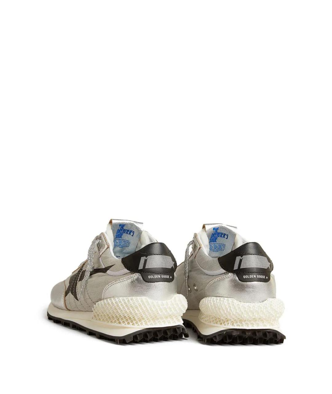 GOLDEN GOOSE DELUXE BRAND Серебряные текстильные кроссовки, фото 3