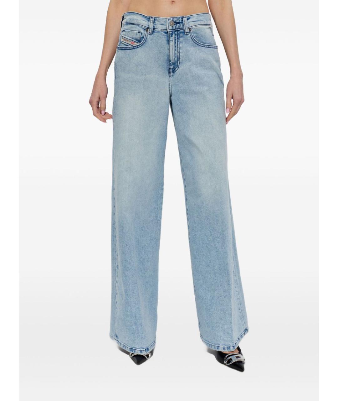 DIESEL Голубые хлопковые джинсы клеш, фото 4