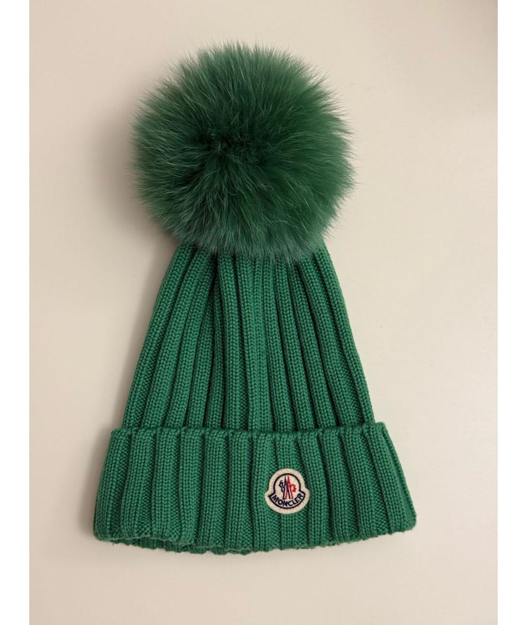 MONCLER Зеленая шапка, фото 5