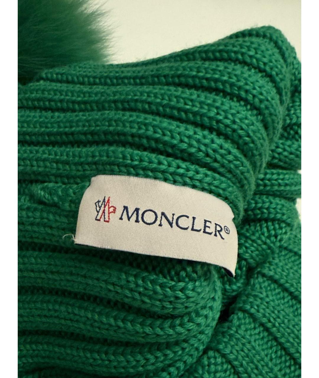 MONCLER Зеленая шапка, фото 4