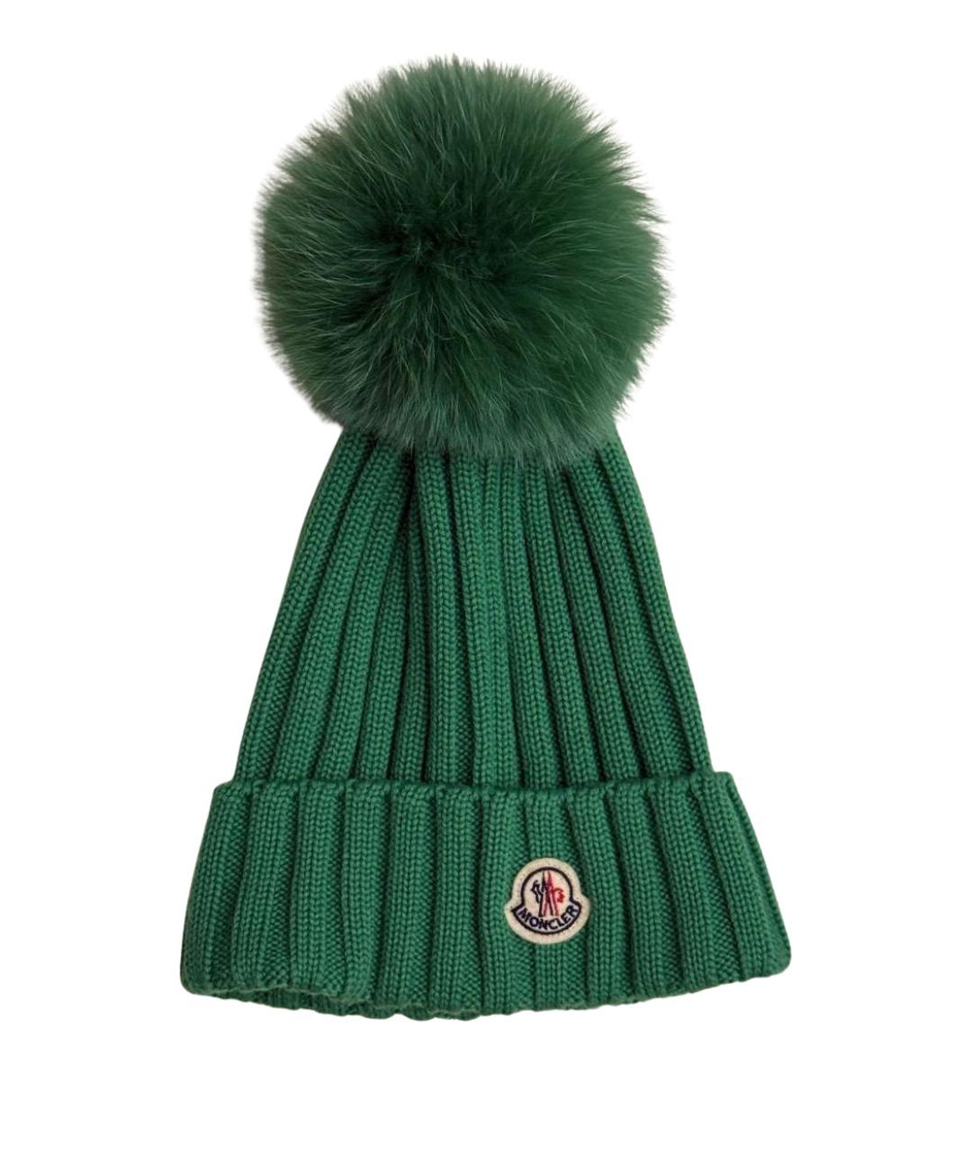 MONCLER Зеленая шапка, фото 1