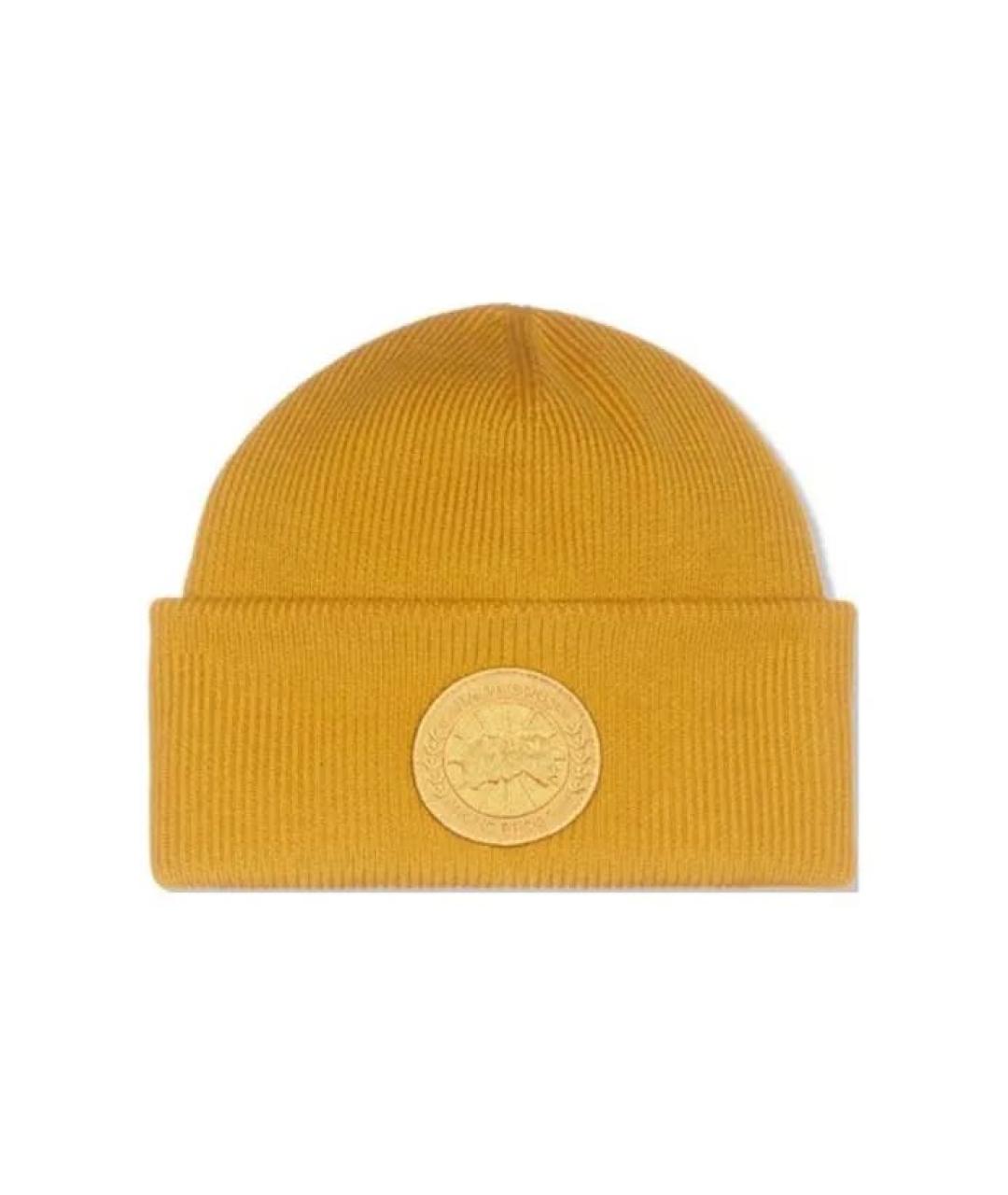 CANADA GOOSE Горчичная шерстяная шапка, фото 1