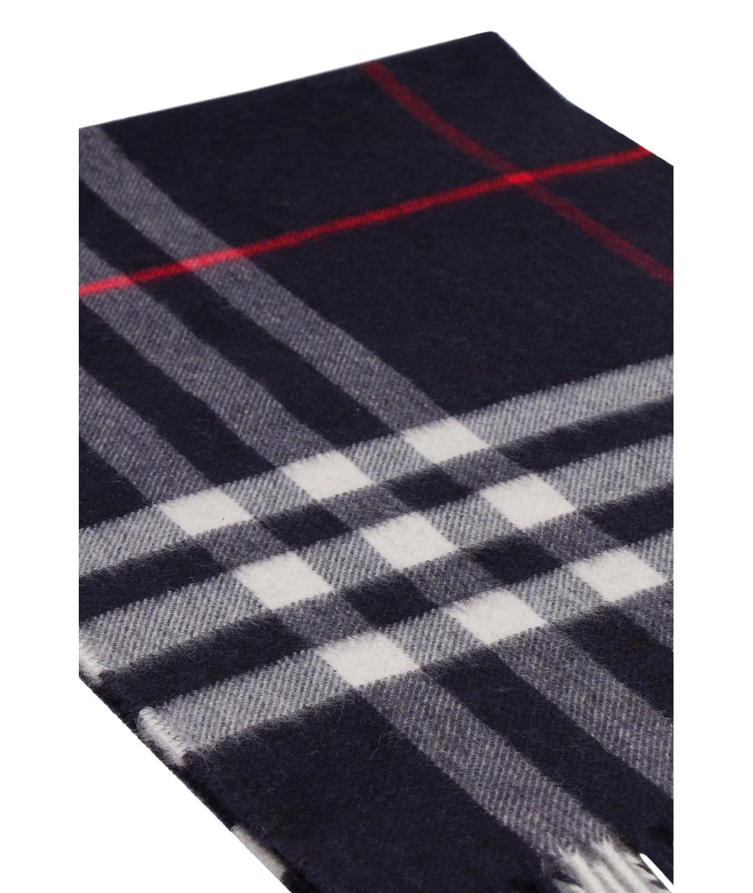 BURBERRY Синий кашемировый шарф, фото 3
