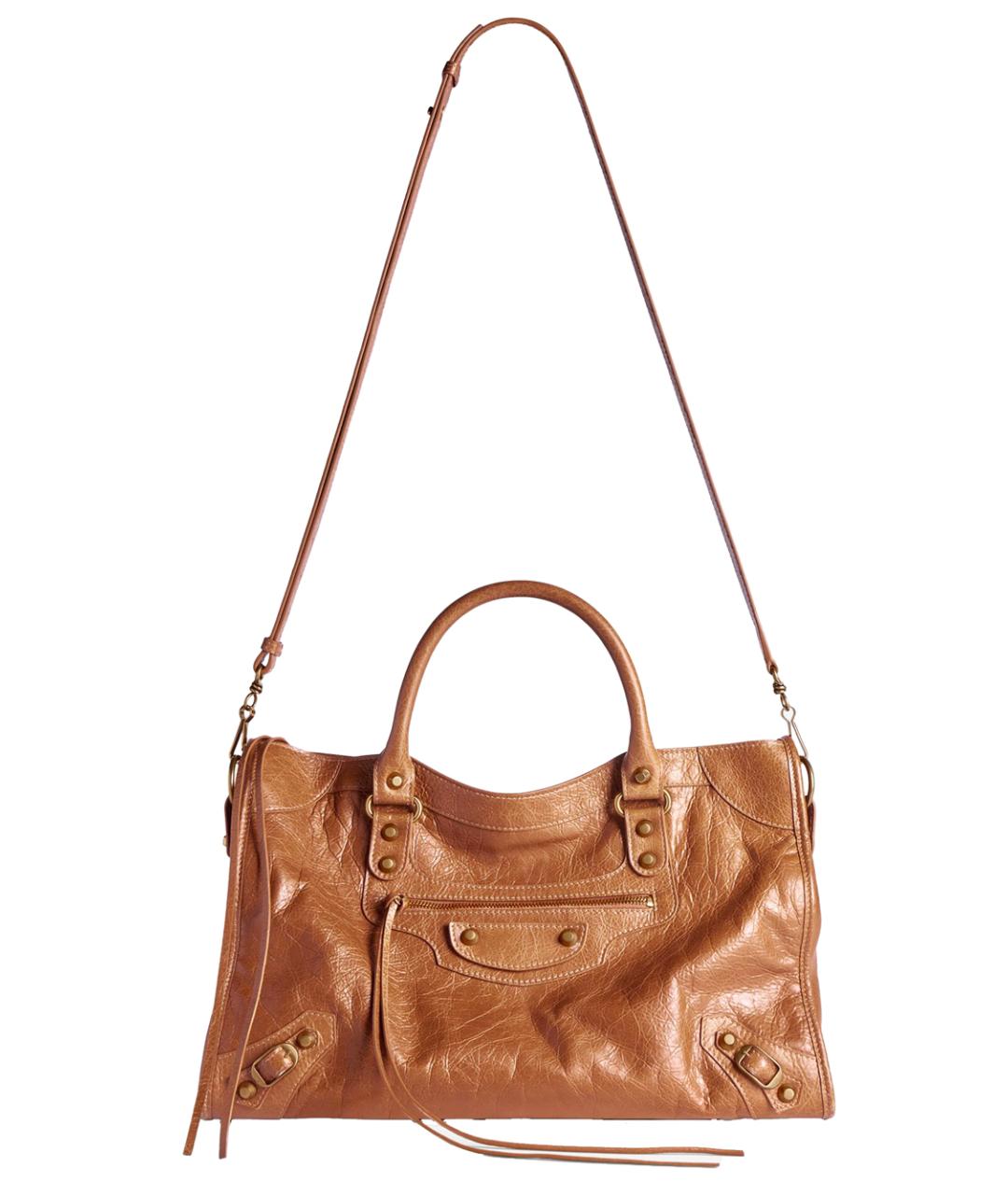 BALENCIAGA Коричневая кожаная сумка тоут, фото 4