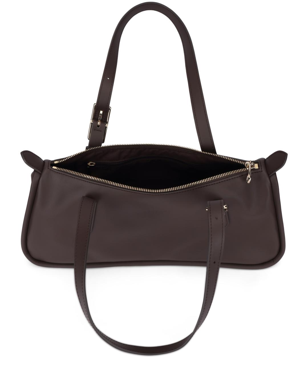 LONGCHAMP Коричневая кожаная сумка через плечо, фото 3