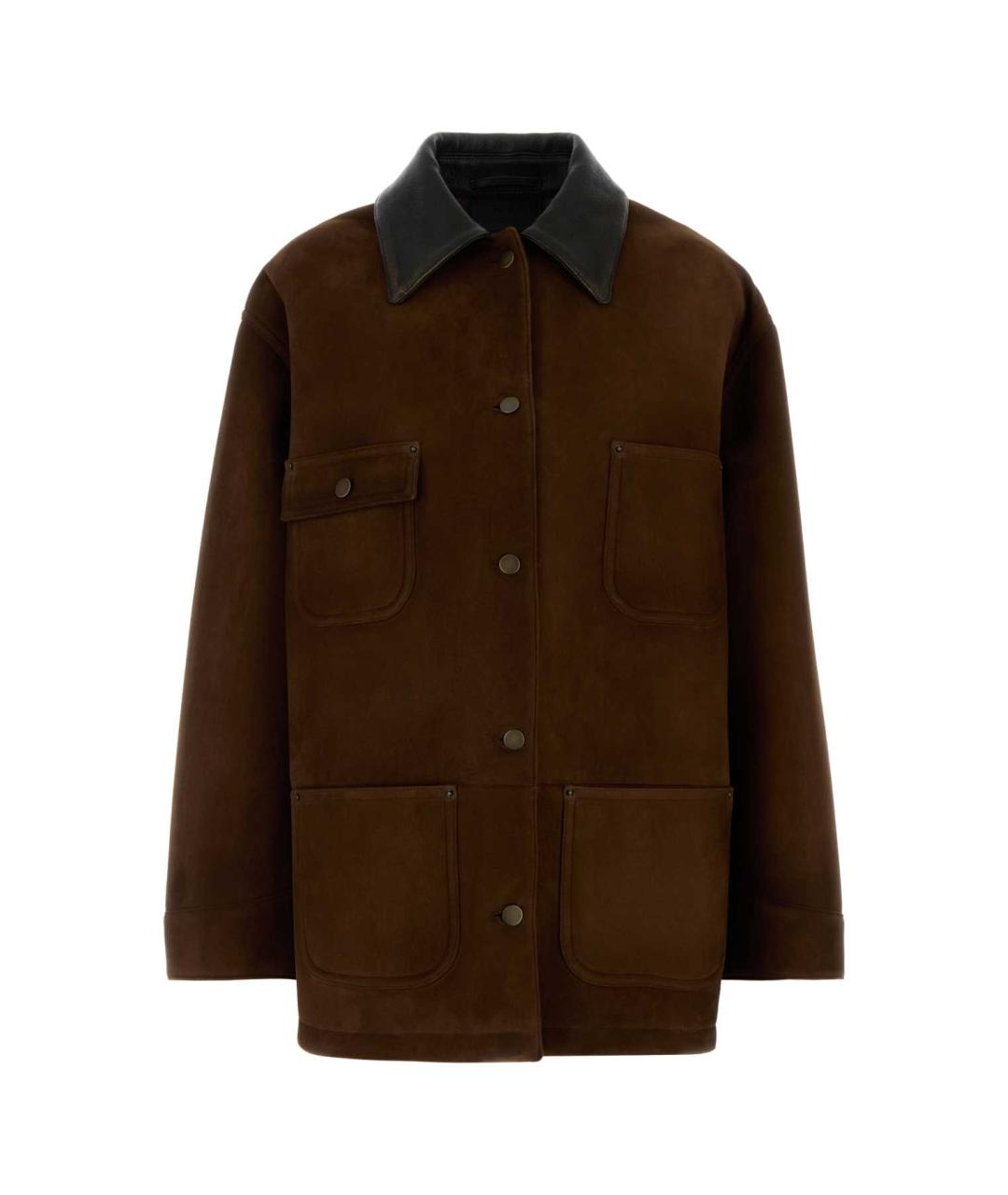 PRADA Коричневая замшевая куртка, фото 1