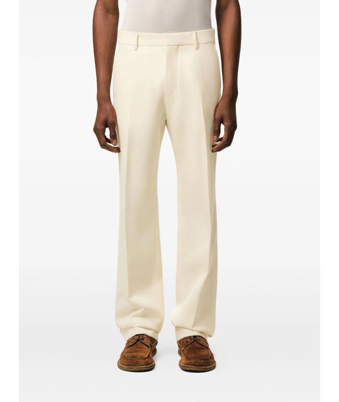Ami Paris Бежевые шерстяные брюки чинос, фото 5